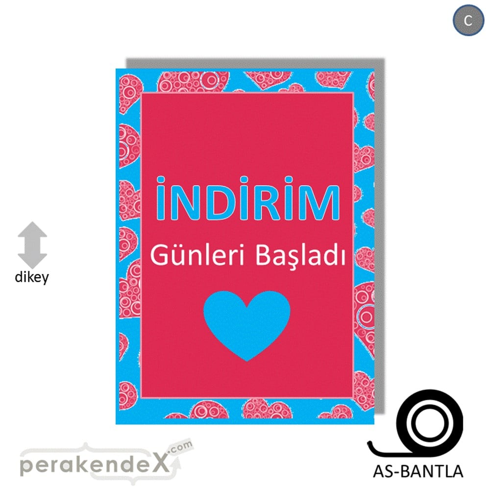 indirim günleri başladı POSTERİ -dikdörtgen,tek yön baskı