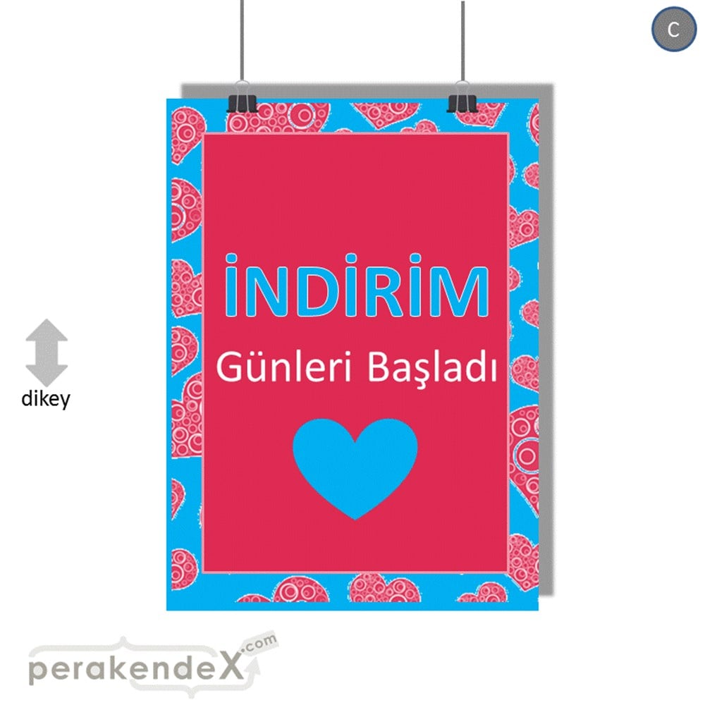 indirim günleri başladı SERT PLASTİK POSTER -dikdörtgen,tek yön baskı