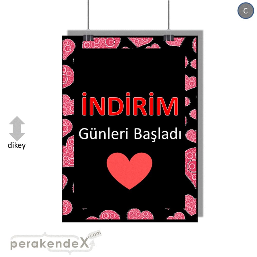 indirim günleri başladı SERT PLASTİK POSTER -dikdörtgen,tek yön baskı