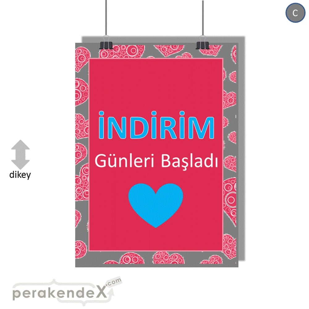 indirim günleri başladı SERT PLASTİK POSTER -dikdörtgen,tek yön baskı