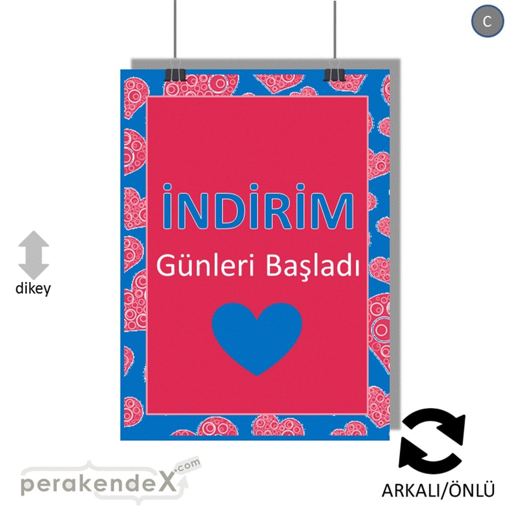 indirim günleri başladı SERT PLASTİK POSTER -dikdörtgen,çift yön baskı