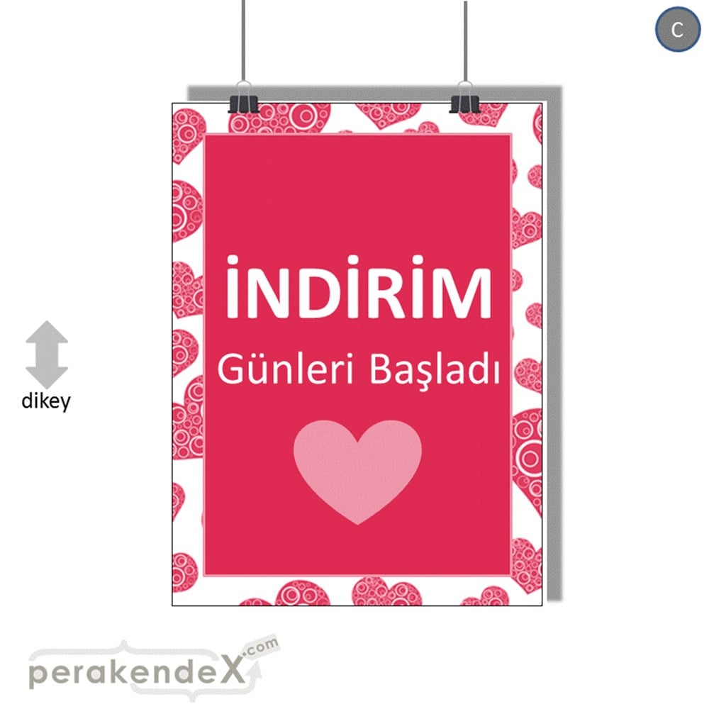 indirim günleri başladı SERT PLASTİK POSTER -dikdörtgen,tek yön baskı