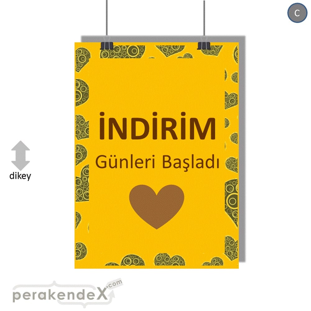 indirim günleri başladı SERT PLASTİK POSTER -dikdörtgen,tek yön baskı