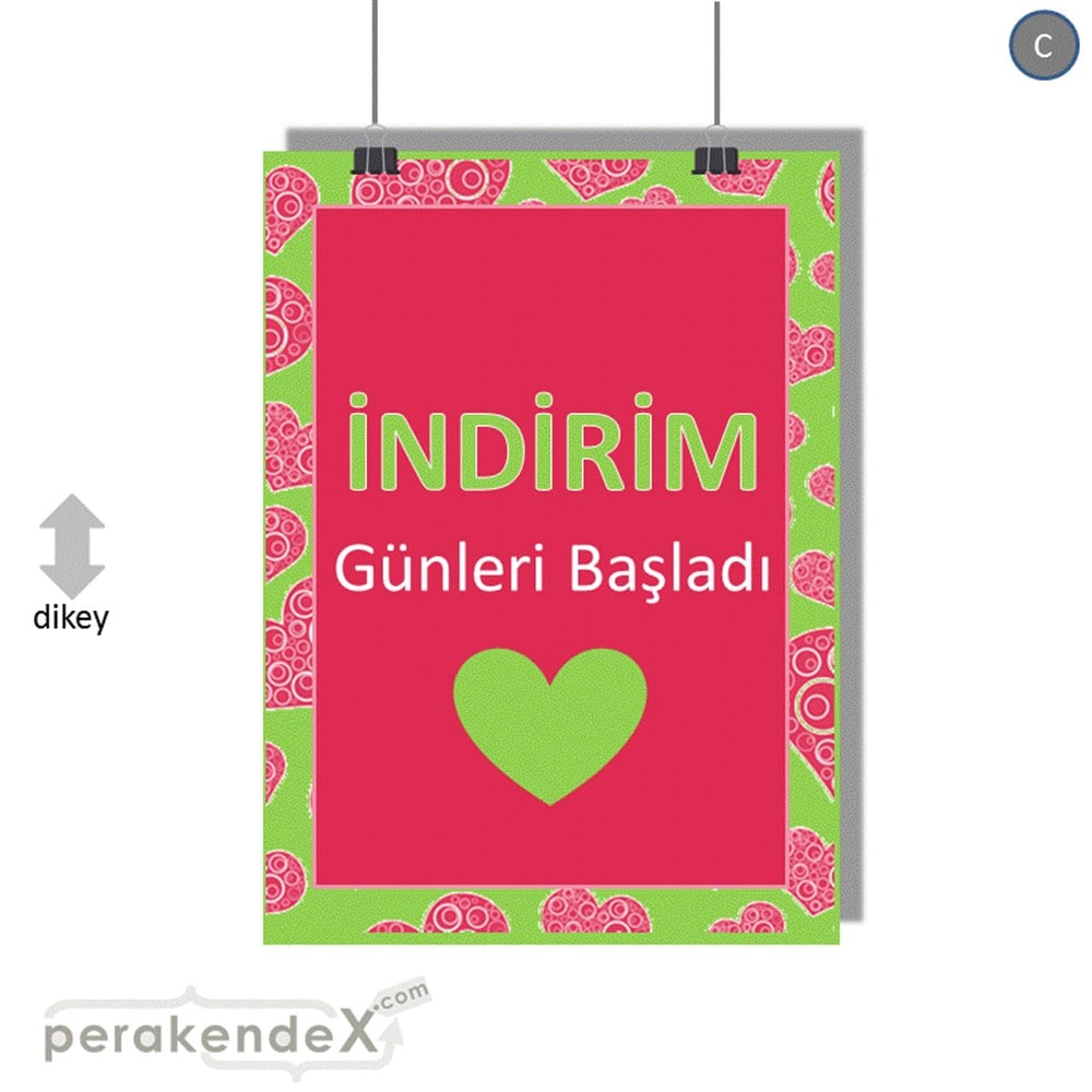 indirim günleri başladı SERT PLASTİK POSTER -dikdörtgen,tek yön baskı