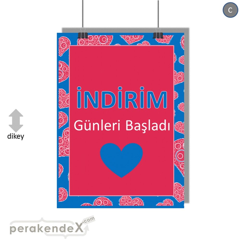 indirim günleri başladı SERT PLASTİK POSTER -dikdörtgen,tek yön baskı