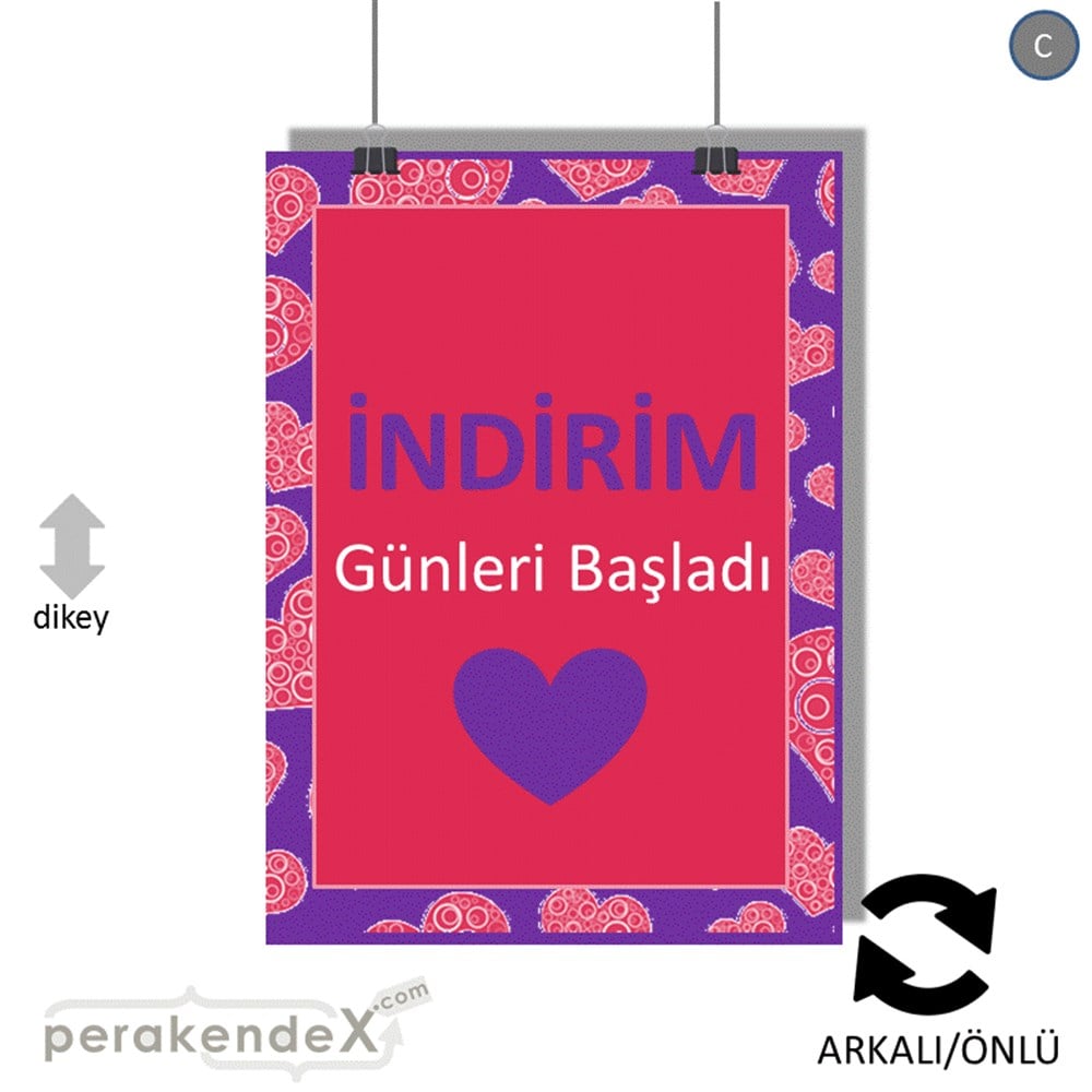 indirim günleri başladı SERT PLASTİK POSTER -dikdörtgen,çift yön baskı