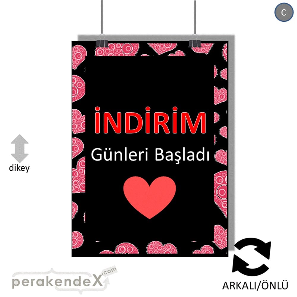 indirim günleri başladı SERT PLASTİK POSTER -dikdörtgen,çift yön baskı