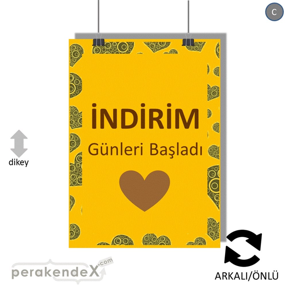 indirim günleri başladı SERT PLASTİK POSTER -dikdörtgen,çift yön baskı