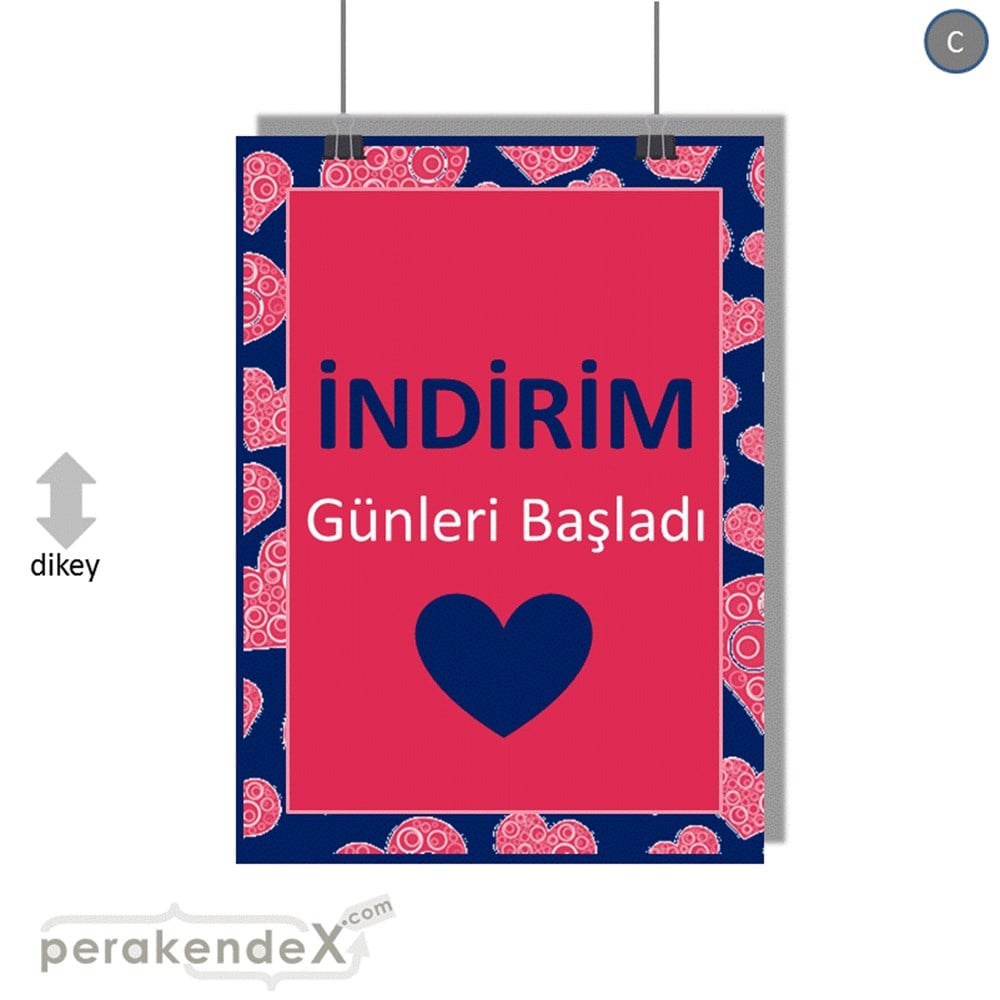 indirim günleri başladı SERT PLASTİK POSTER -dikdörtgen,tek yön baskı