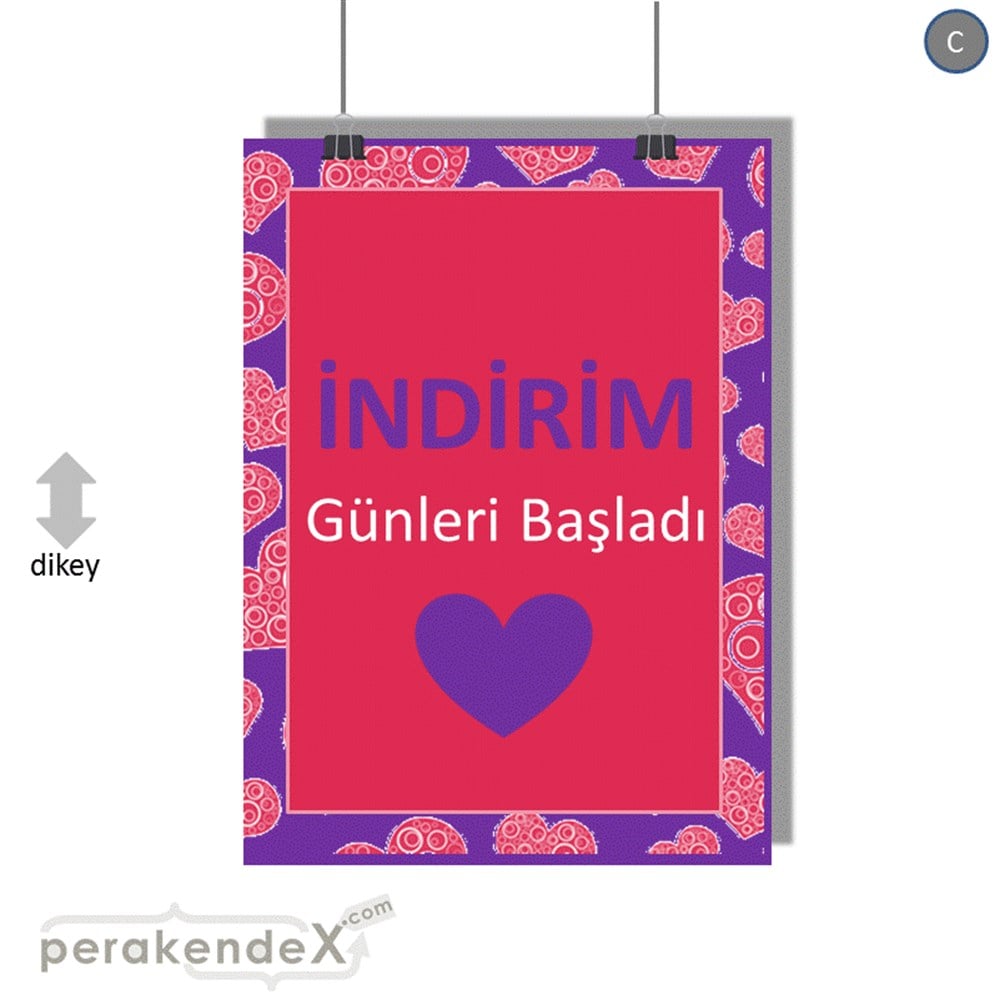 indirim günleri başladı SERT PLASTİK POSTER -dikdörtgen,tek yön baskı