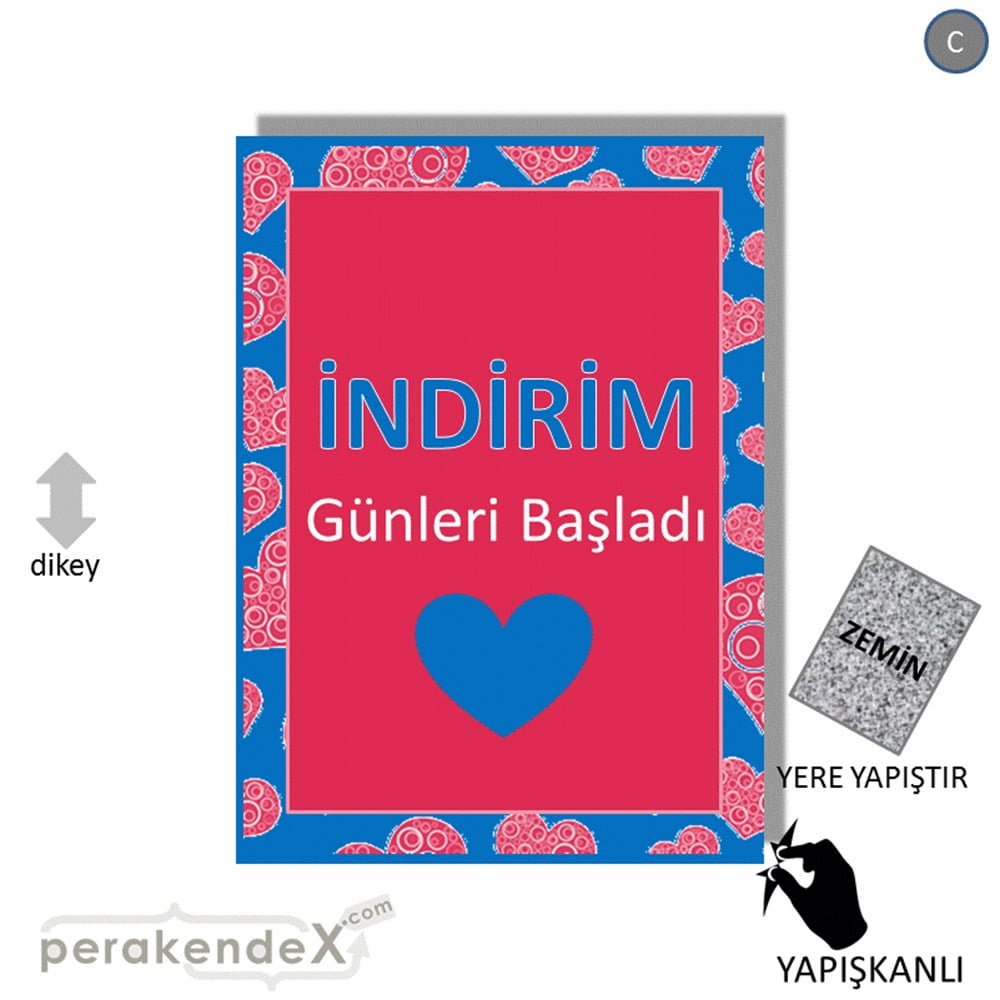 indirim günleri başladı YER ZEMİNE YAPIŞIR -dikdörtgen,tek yön baskı