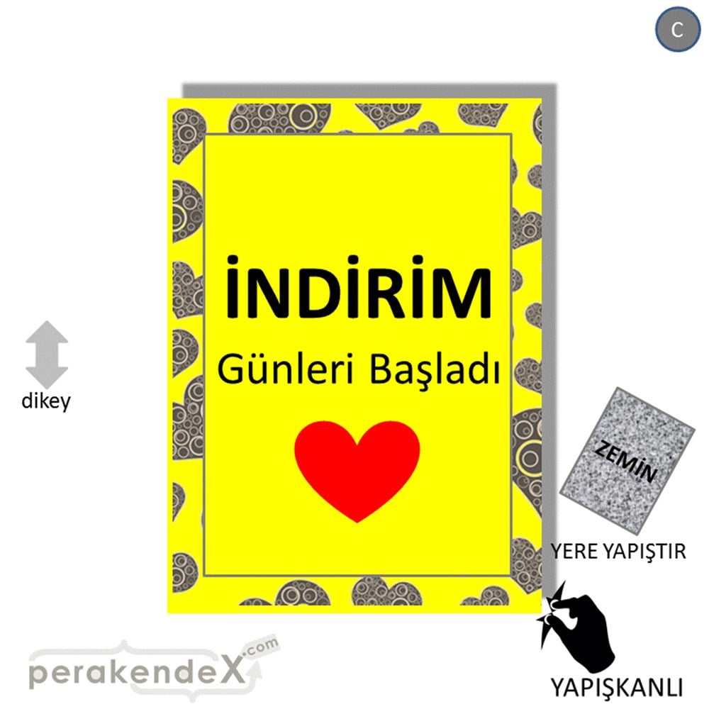 indirim günleri başladı YER ZEMİNE YAPIŞIR -dikdörtgen,tek yön baskı