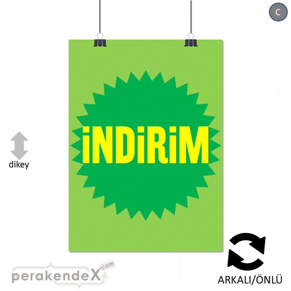 indirim POSTERİ -dikdörtgen,çift yön baskı