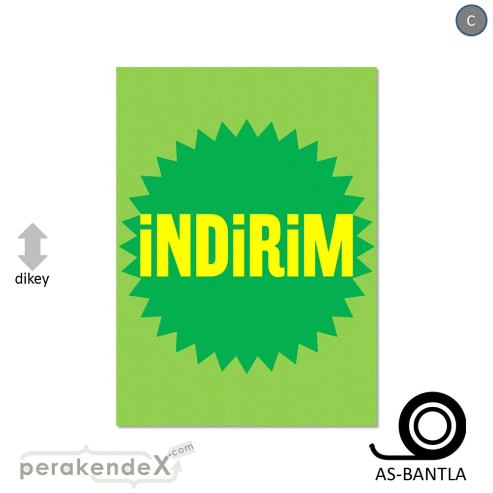 indirim POSTERİ -dikdörtgen,tek yön baskı