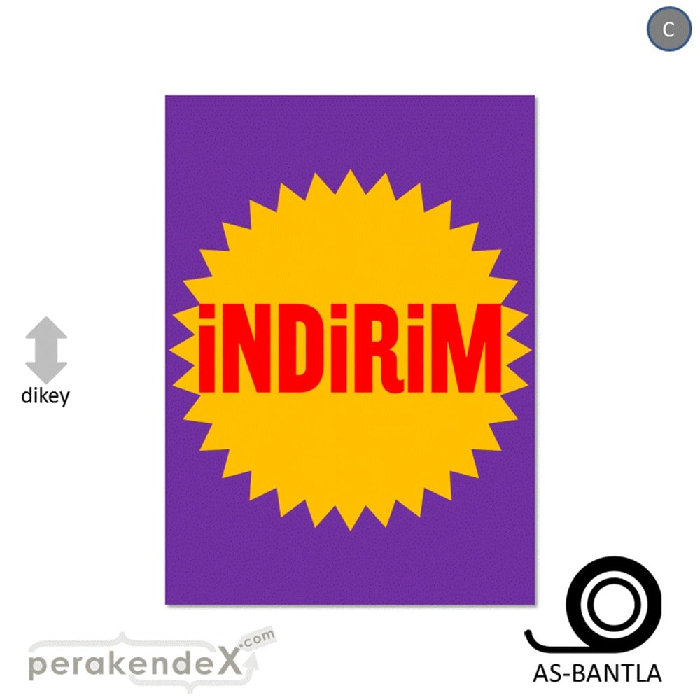 indirim POSTERİ -dikdörtgen,tek yön baskı