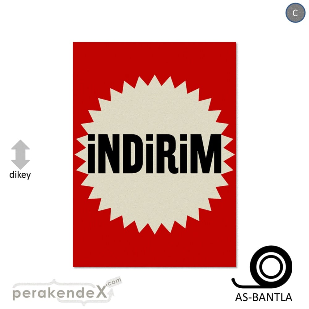 indirim POSTERİ -dikdörtgen,tek yön baskı