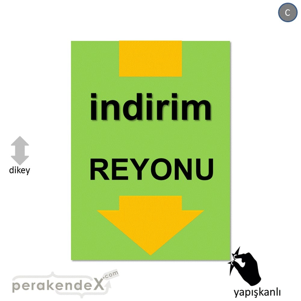 indirim reyonu CAMA YAPIŞAN FOLYO -dikdörtgen,tek yön baskı