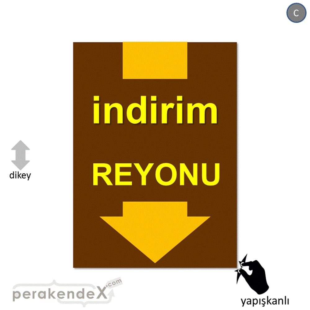 indirim reyonu CAMA YAPIŞAN FOLYO -dikdörtgen,tek yön baskı