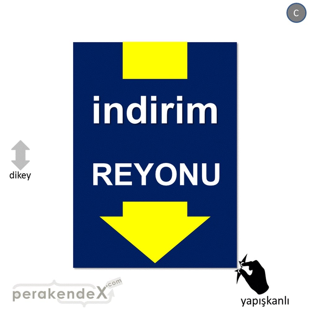indirim reyonu CAMA YAPIŞAN FOLYO -dikdörtgen,tek yön baskı