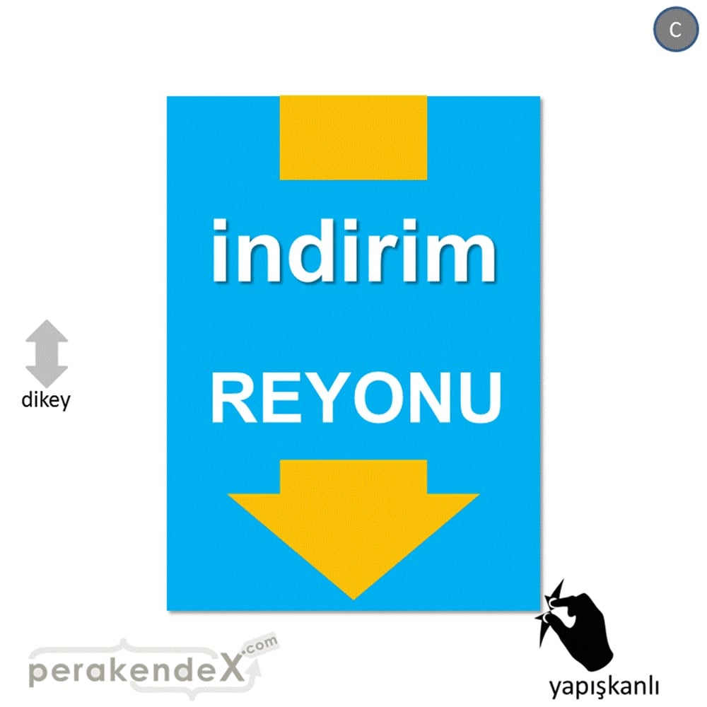 indirim reyonu CAMA YAPIŞAN FOLYO -dikdörtgen,tek yön baskı