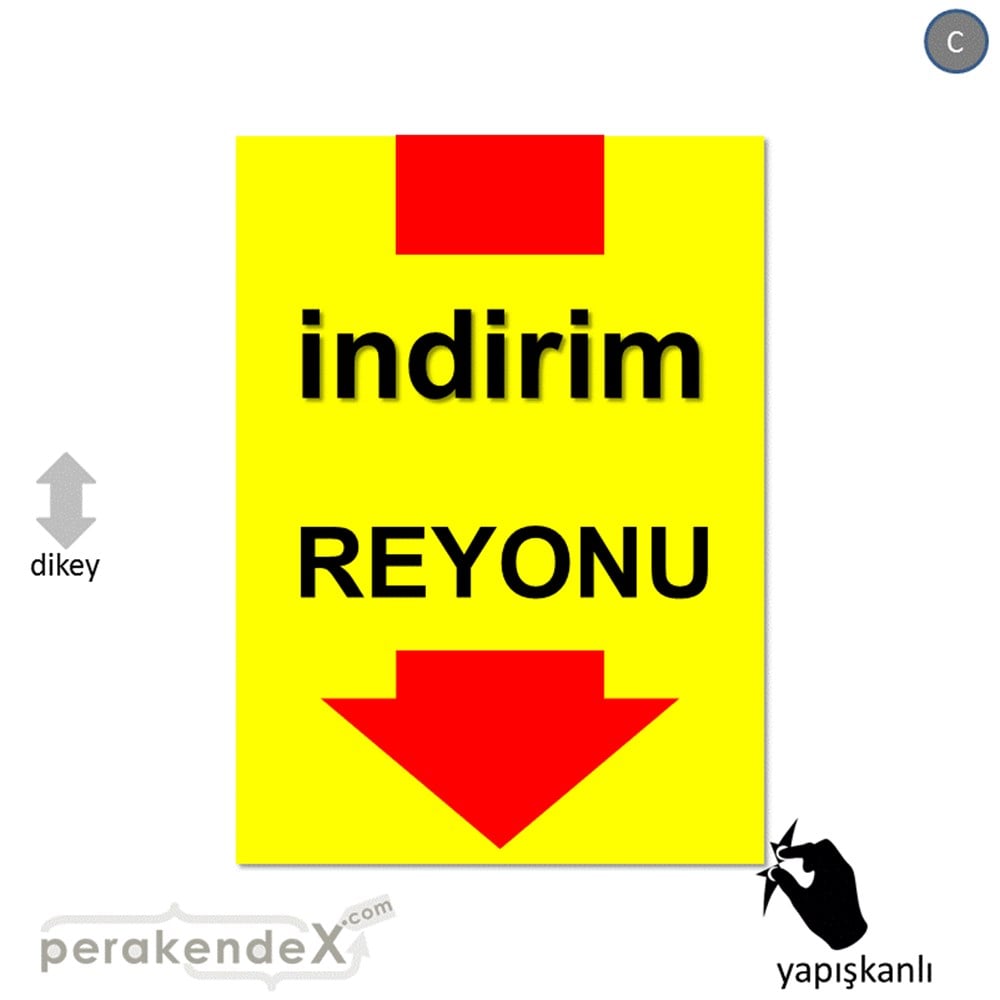 indirim reyonu CAMA YAPIŞAN FOLYO -dikdörtgen,tek yön baskı