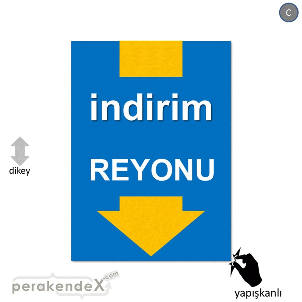 indirim reyonu CAMA YAPIŞAN FOLYO -dikdörtgen,tek yön baskı