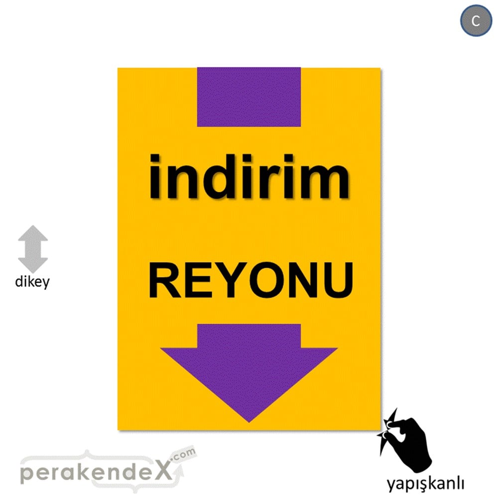 indirim reyonu CAMA YAPIŞAN FOLYO -dikdörtgen,tek yön baskı