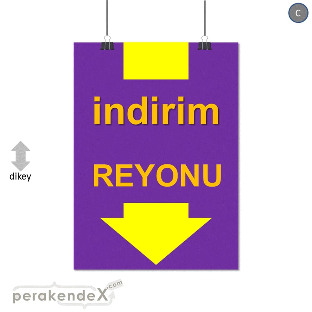 indirim reyonu SERT PLASTİK POSTER -dikdörtgen,tek yön baskı
