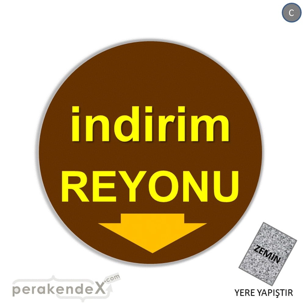 indirim reyonu YER ZEMİNE YAPIŞIR -oval,tek yön baskı