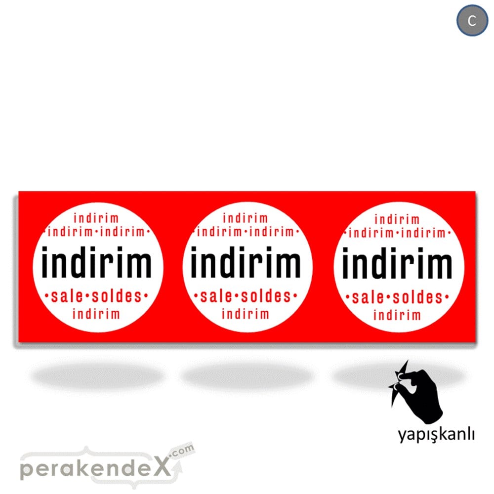 indirim sale soldes CAMA YAPIŞAN FOLYO BANNER -dikdörtgen,tek yön baskı