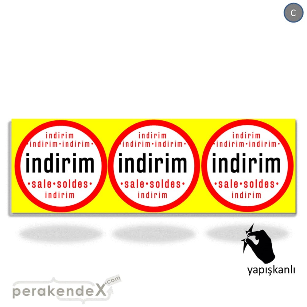 indirim sale soldes CAMA YAPIŞAN FOLYO BANNER -dikdörtgen,tek yön baskı
