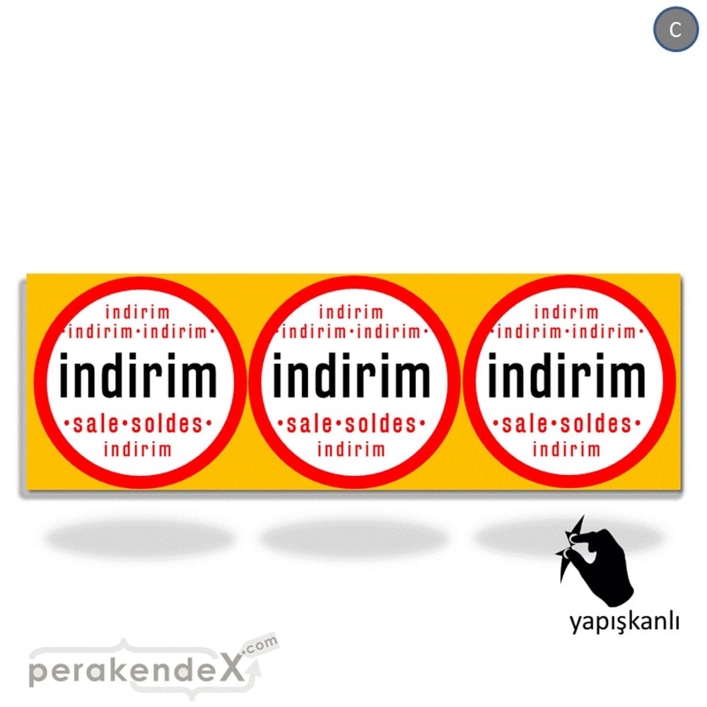 indirim sale soldes CAMA YAPIŞAN FOLYO BANNER -dikdörtgen,tek yön baskı
