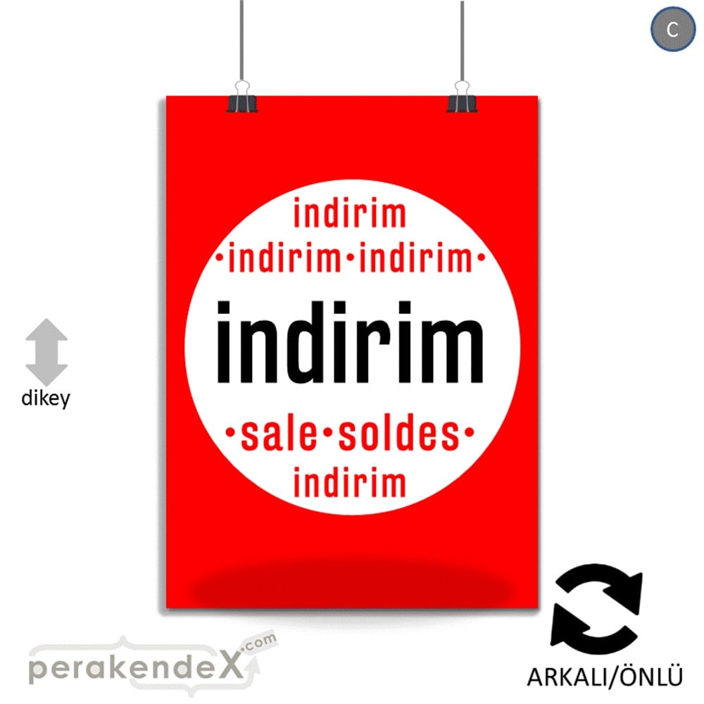 indirim sale soldes POSTERİ -dikdörtgen,çift yön baskı