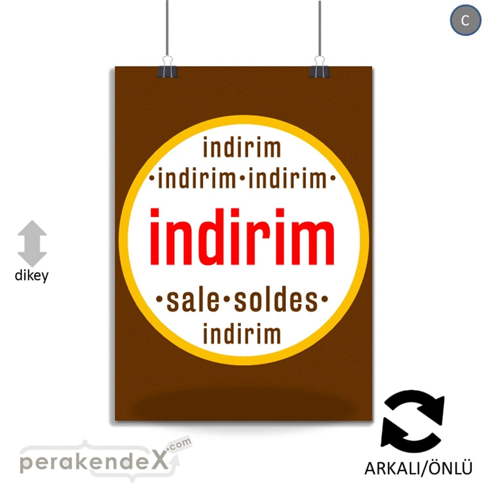 indirim sale soldes POSTERİ -dikdörtgen,çift yön baskı
