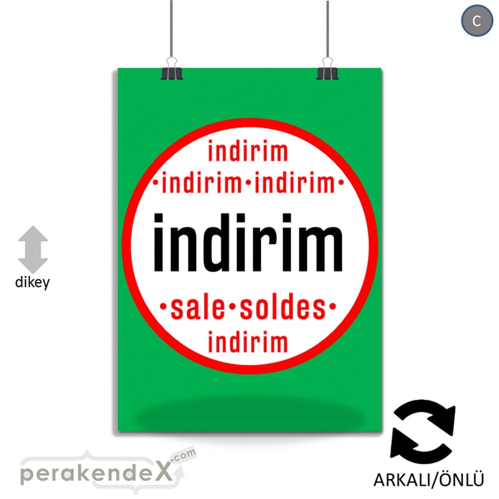 indirim sale soldes POSTERİ -dikdörtgen,çift yön baskı