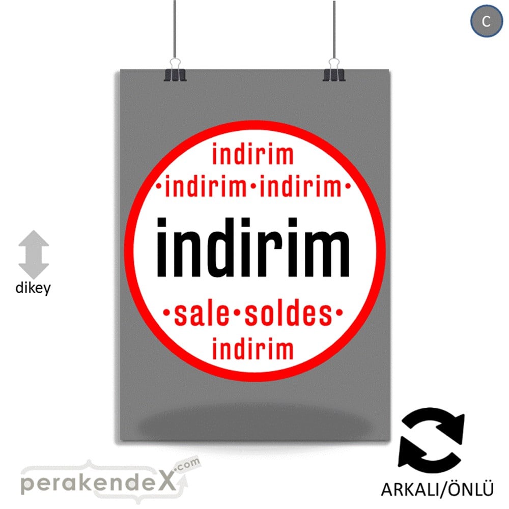 indirim sale soldes POSTERİ -dikdörtgen,çift yön baskı