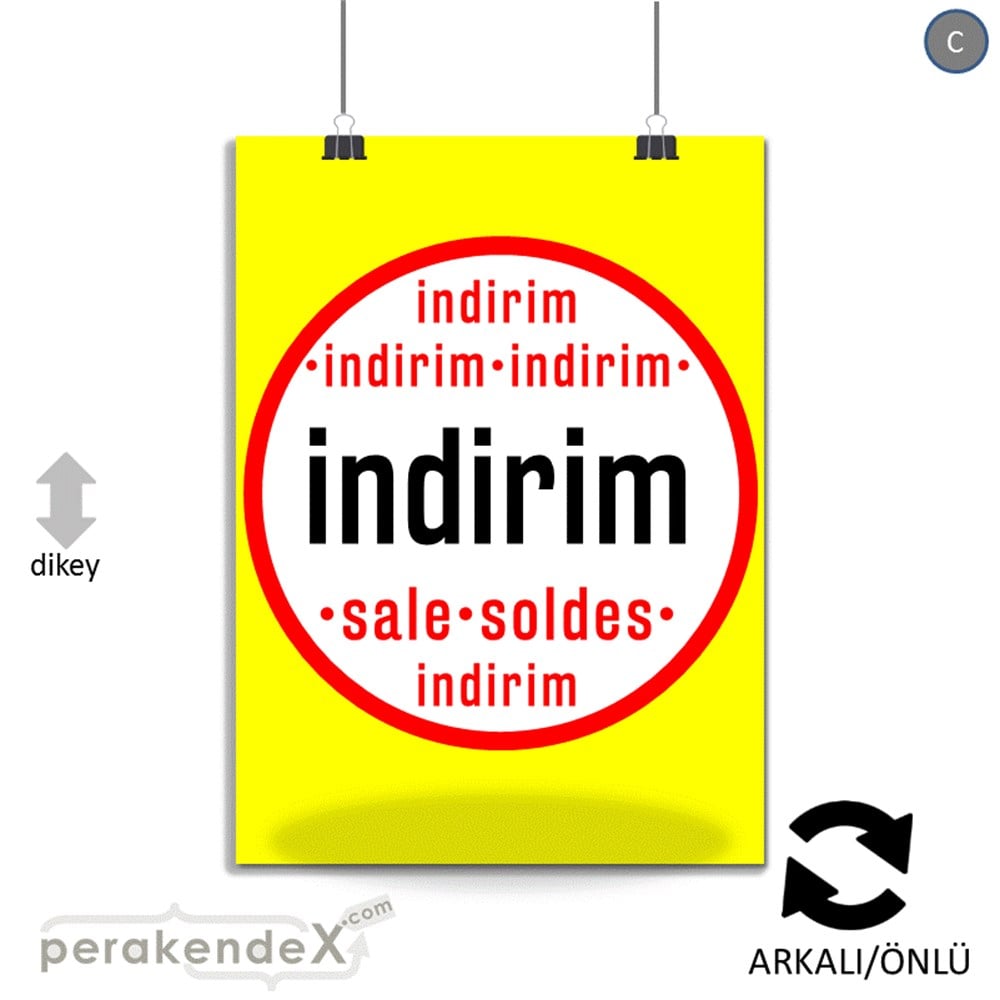 indirim sale soldes POSTERİ -dikdörtgen,çift yön baskı