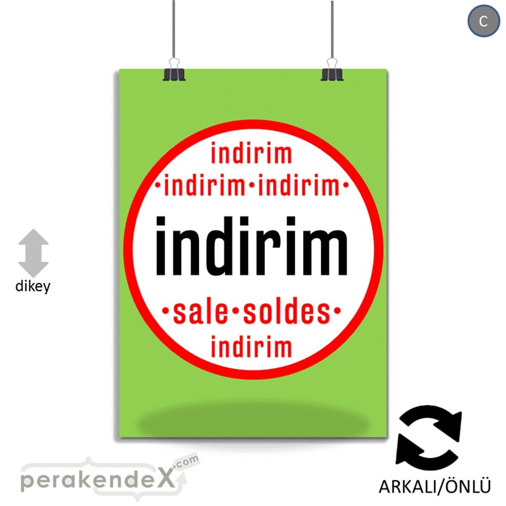 indirim sale soldes POSTERİ -dikdörtgen,çift yön baskı