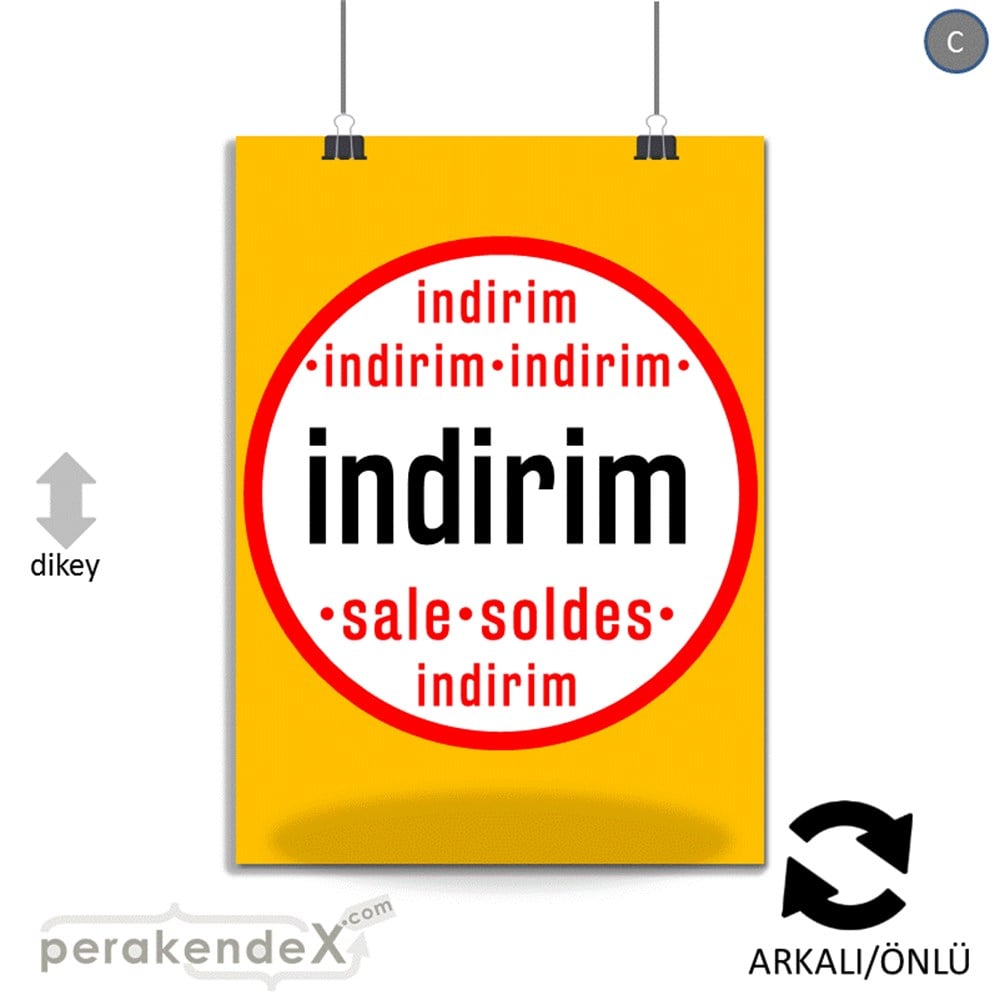 indirim sale soldes POSTERİ -dikdörtgen,çift yön baskı