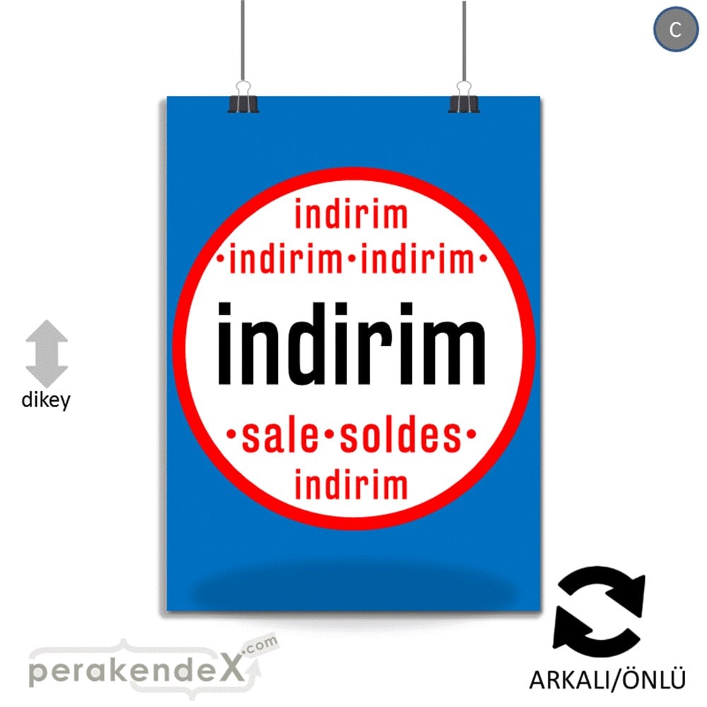 indirim sale soldes POSTERİ -dikdörtgen,çift yön baskı