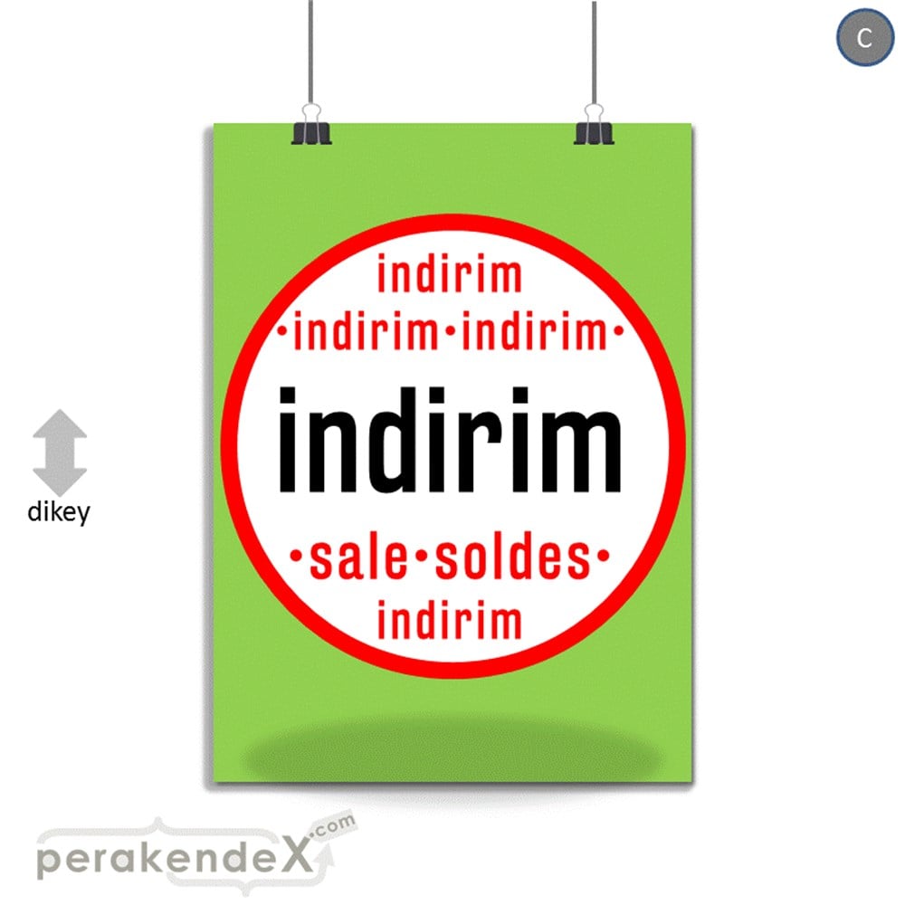 indirim sale soldes SERT PLASTİK POSTER -dikdörtgen,tek yön baskı