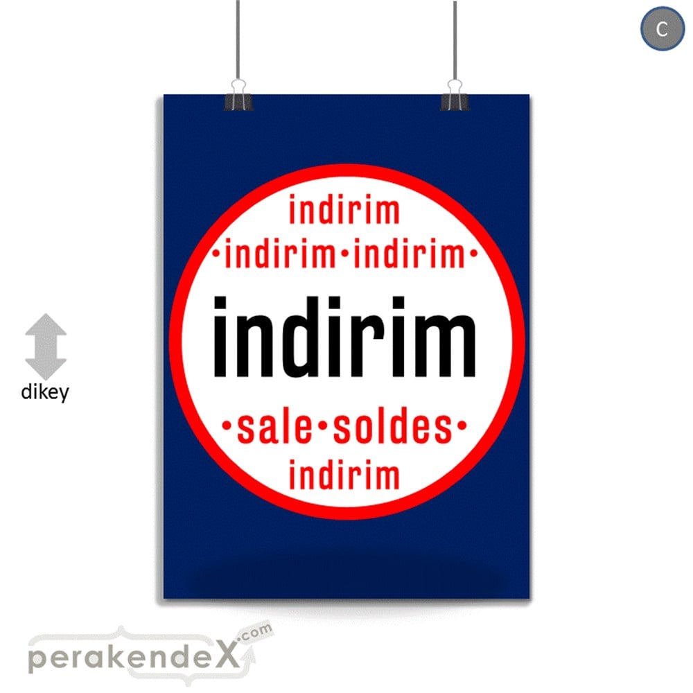 indirim sale soldes SERT PLASTİK POSTER -dikdörtgen,tek yön baskı
