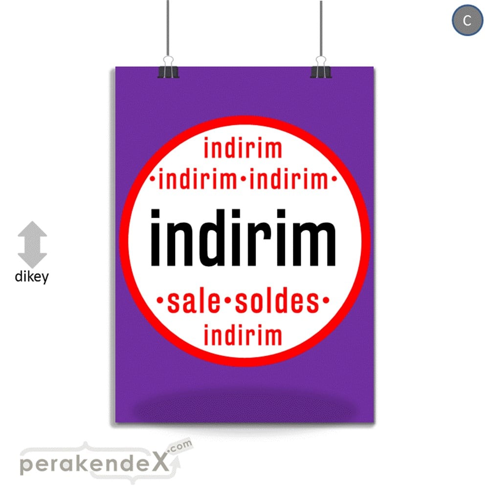 indirim sale soldes SERT PLASTİK POSTER -dikdörtgen,tek yön baskı