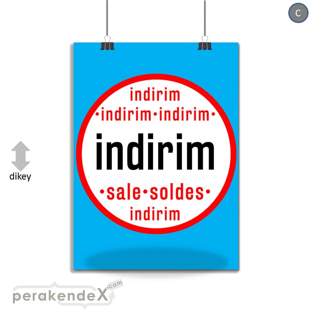 indirim sale soldes SERT PLASTİK POSTER -dikdörtgen,tek yön baskı