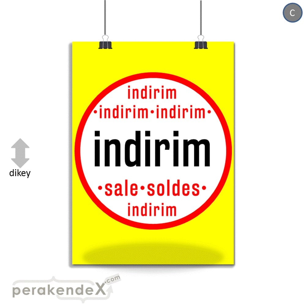 indirim sale soldes SERT PLASTİK POSTER -dikdörtgen,tek yön baskı