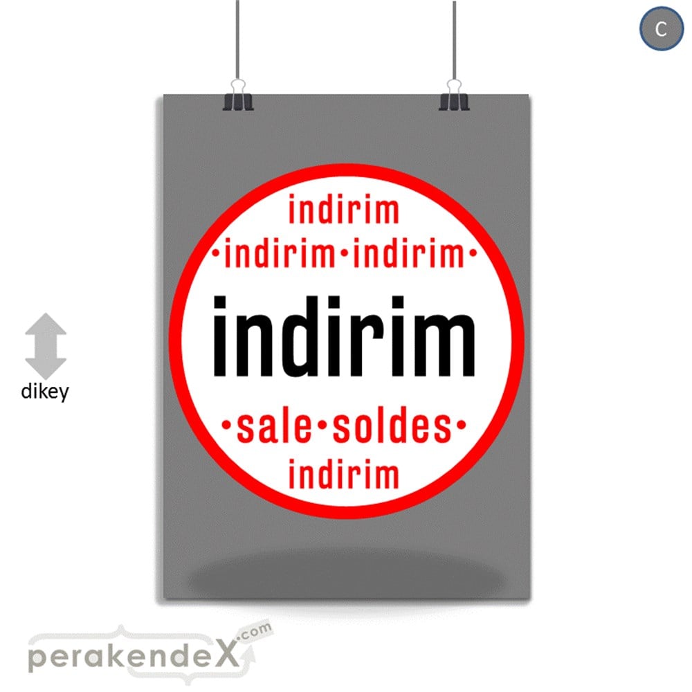 indirim sale soldes SERT PLASTİK POSTER -dikdörtgen,tek yön baskı