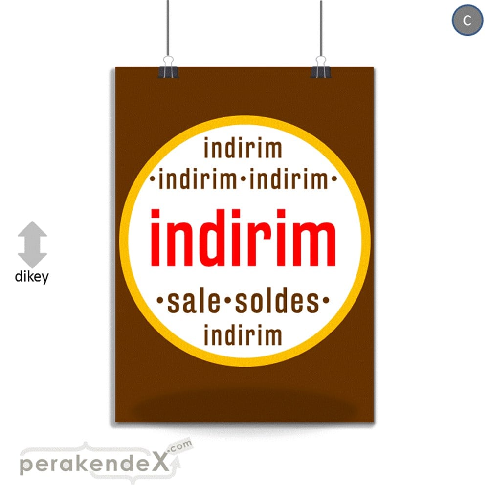indirim sale soldes SERT PLASTİK POSTER -dikdörtgen,tek yön baskı