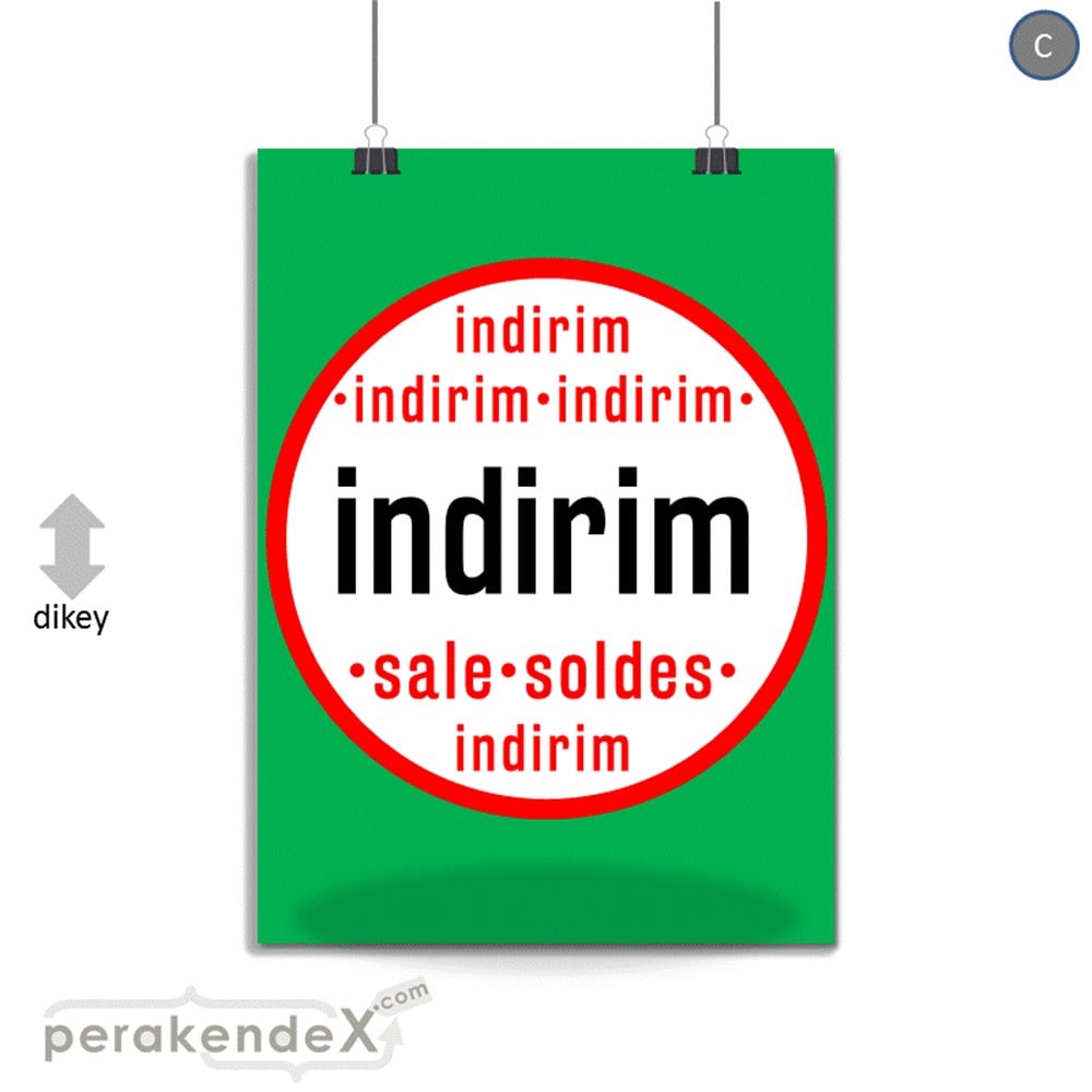 indirim sale soldes SERT PLASTİK POSTER -dikdörtgen,tek yön baskı