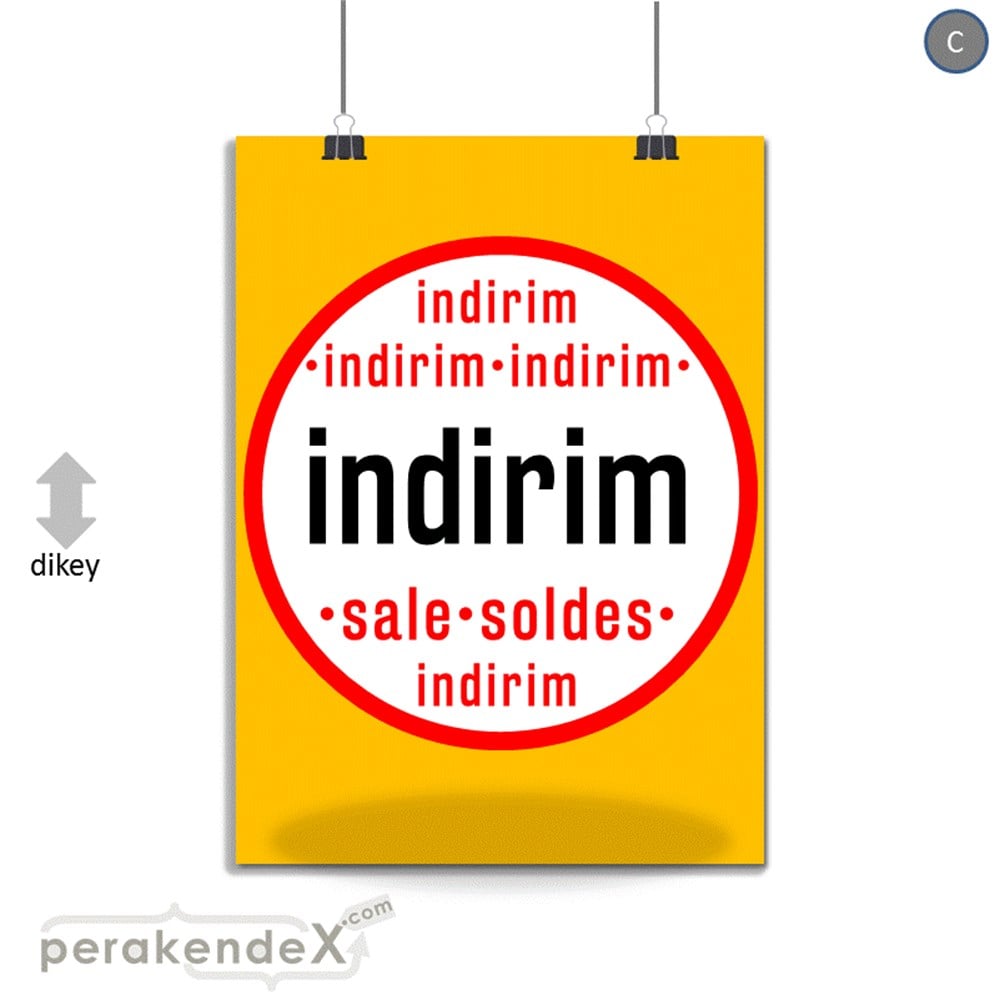 indirim sale soldes SERT PLASTİK POSTER -dikdörtgen,tek yön baskı