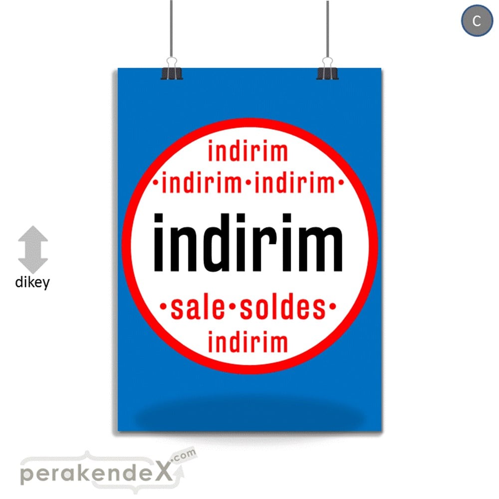 indirim sale soldes SERT PLASTİK POSTER -dikdörtgen,tek yön baskı